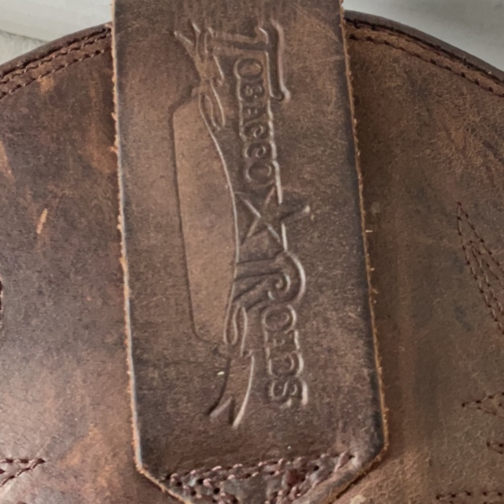 Men's Brown Leather Cowboy Boots - Picture 3 of 9